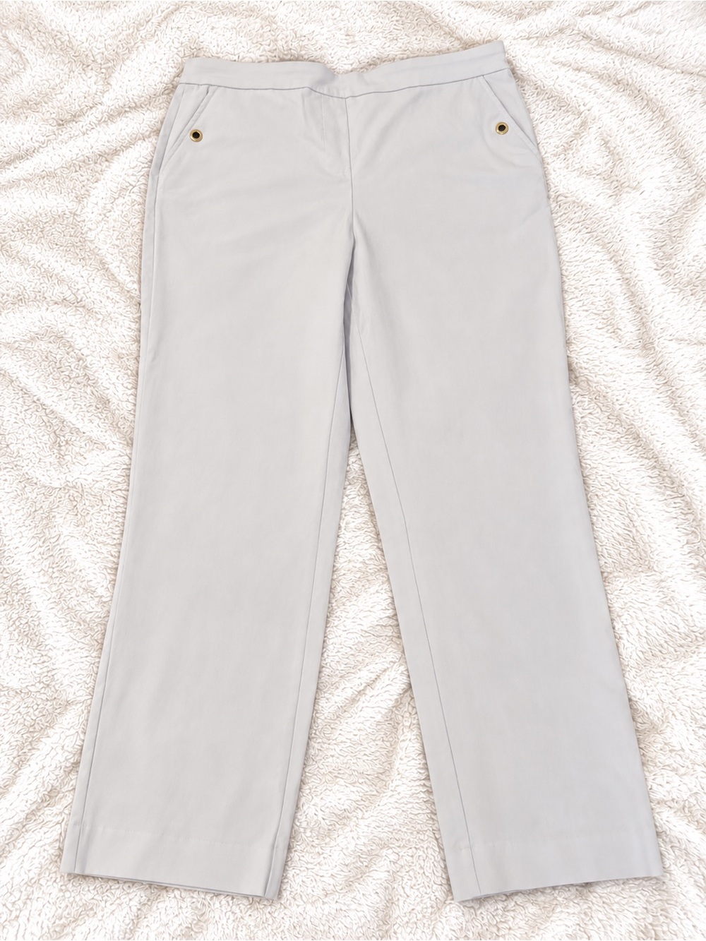 Zac & Rachel White Straight-Leg Pants